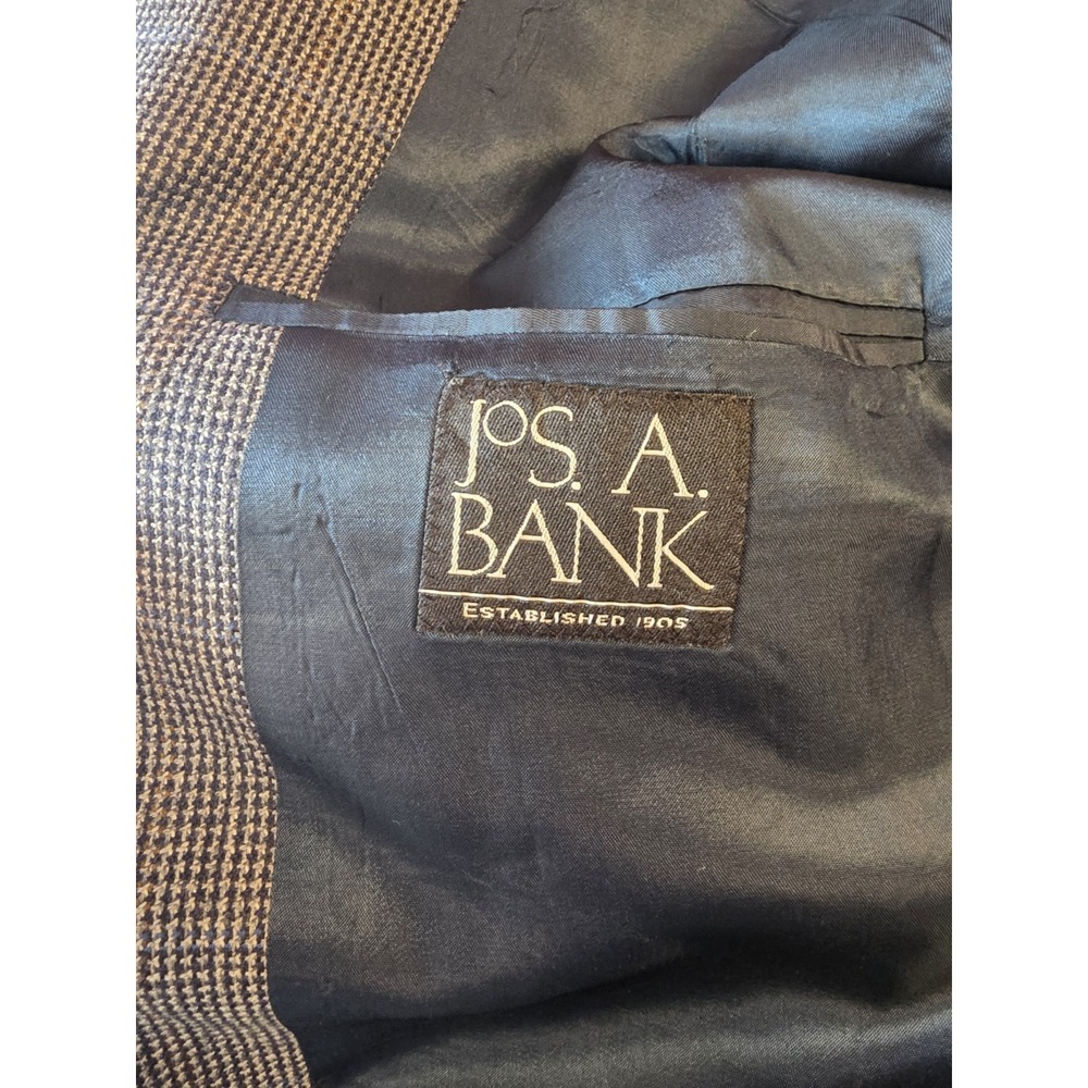 Jos A Bank 50L Gray Black 100% Wool Executive Mens Blazer Jacket Sport Coat - Picture 7 of 11